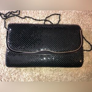 Vintage Black Metal Mesh Shoulder Bag and Chain Strap